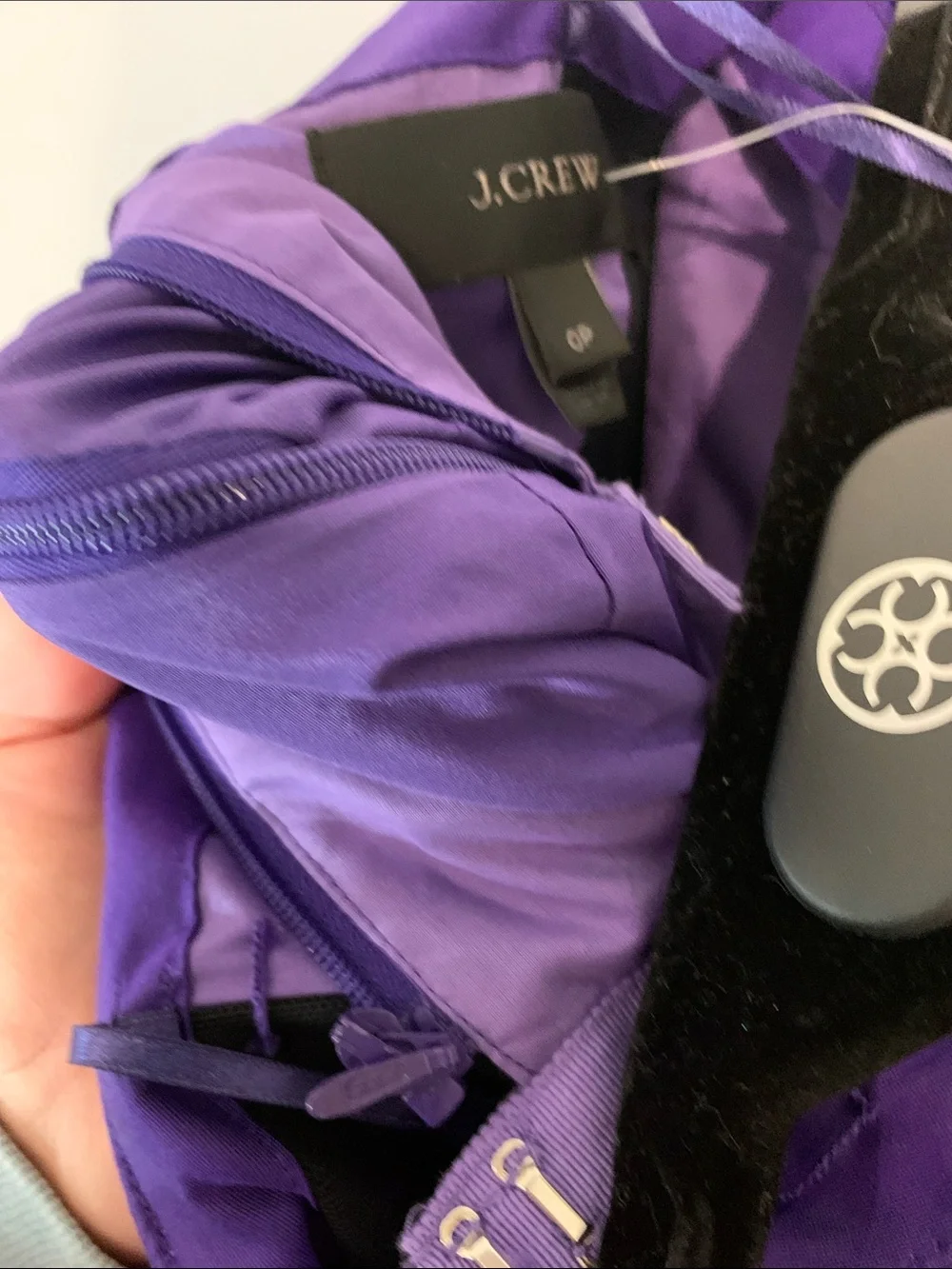 J.Crew Strapless Purple Bow Waist Cocktail Dress 0petite NWT